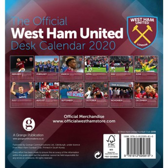 West Ham United stolni kalendar 2020