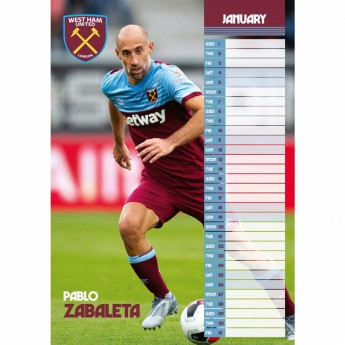 West Ham United kalendar 2020 Team A3