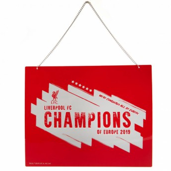 FC Liverpool zidni natpis Champions Of Europe Metal Sign