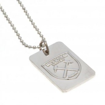 West Ham United ogrlica s identifikacijskom pločicom za psa Silver Plated Dog Tag & Chain