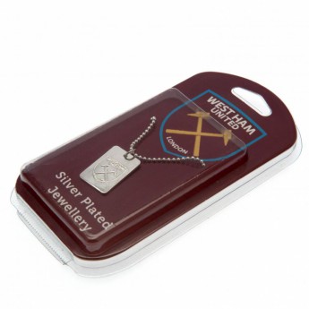 West Ham United ogrlica s identifikacijskom pločicom za psa Silver Plated Dog Tag & Chain