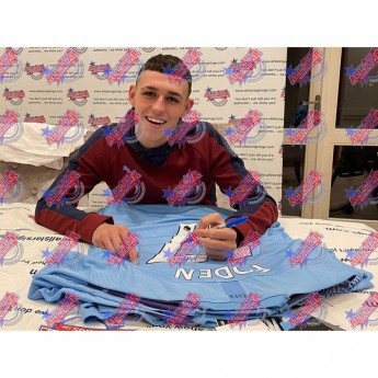 Legende uokvireni dres De Bruyne and Foden 2019-20 Signed Shirts (Dual Framed)