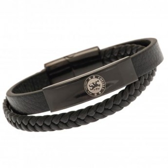FC Chelsea kožna narukvica Black IP Leather Bracelet