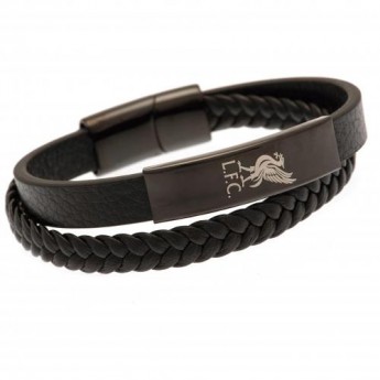 FC Liverpool kožna narukvica Black IP Leather Bracelet
