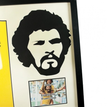 Legende uokvireni dres Brasil Socrates Signed Shirt Silhouette