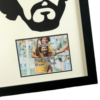 Legende uokvireni dres Brasil Socrates Signed Shirt Silhouette