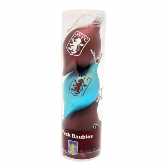 Aston Villa Božićni ukrasi 3pk vintage baubles
