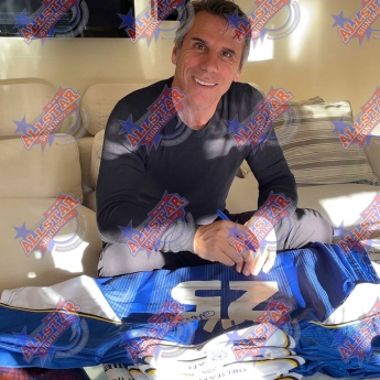 Legende nogometni dres Chelsea FC 1998 UEFA Cup Winners Cup Final Zola Signed Shirt