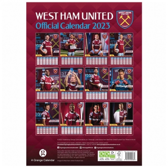 West Ham United kalendar A3 Calendar 2023
