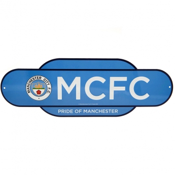 Manchester City zidni natpis Colour Retro Sign