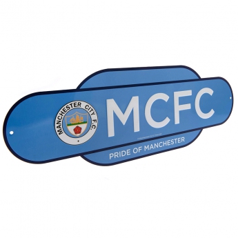 Manchester City zidni natpis Colour Retro Sign