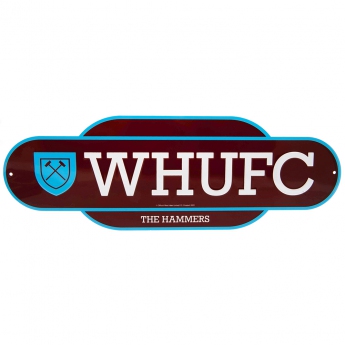 West Ham United zidni natpis Colour Retro Sign