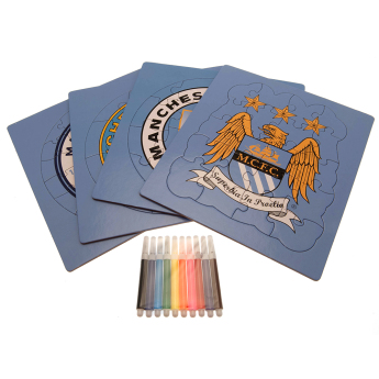 Manchester City dječje puzzle Colour-In Crest