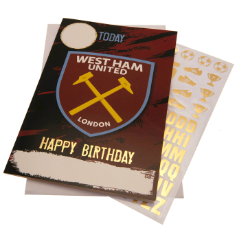 West Ham United rođendanska čestitka s naljepnicama Have a fantastic birthday