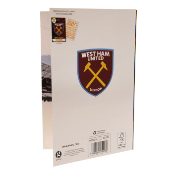 West Ham United rođendanska čestitka s naljepnicama Have a fantastic birthday
