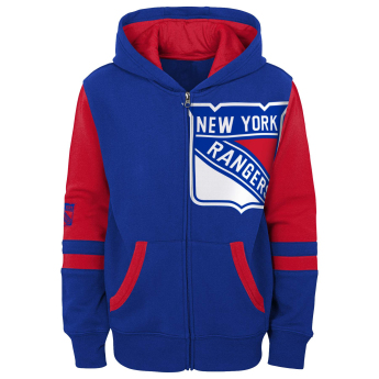 New York Rangers dječja majica s kapuljačom faceoff colorblocked fleece full-zip