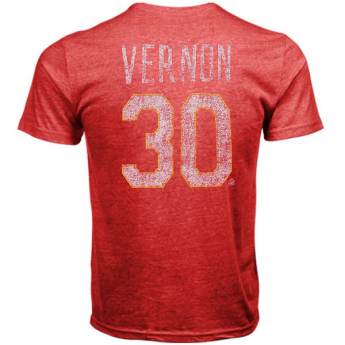 Calgary Flames muška majica red #30 Mike Vernon Legenda NHL