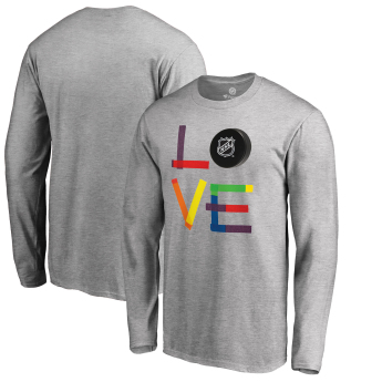 NHL proizvodi muška majica dugih rukava grey NHL logo Hockey Is For Everyone Love Square