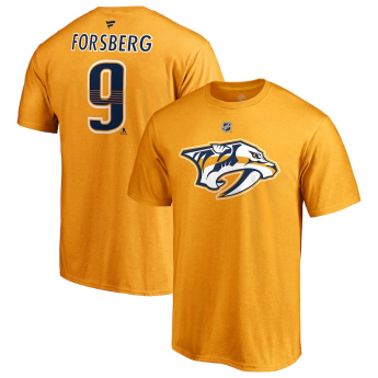 Nashville Predators muška majica yellow #9 Filip Forsberg Stack Logo Name & Number
