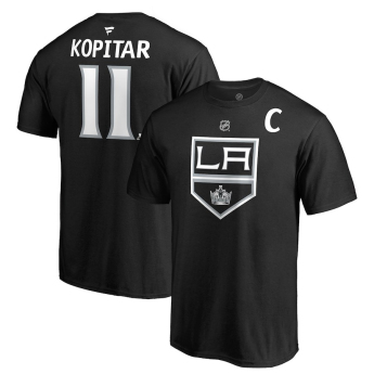 Los Angeles Kings muška majica black #11 Anze Kopitar Stack Logo Name & Number