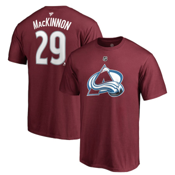 Colorado Avalanche muška majica purple #29 Nathan MacKinnon Stack Logo Name & Number