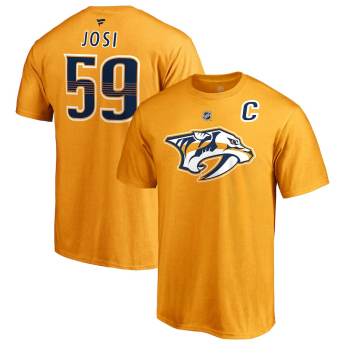 Nashville Predators muška majica yellow #59 Roman Josi Stack Logo Name & Number