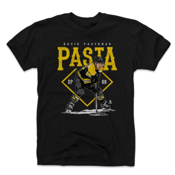 Boston Bruins muška majica David Pastrnak #88 Pasta WHT 500 Level
