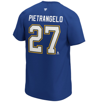 St. Louis Blues muška majica Alex Pietrangelo #27 Iconic Name & Number Graphic