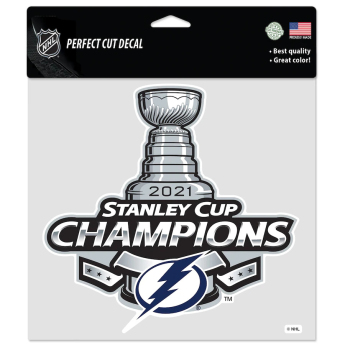 Tampa Bay Lightning naljepnica 2021 Stanley Cup Champions 8´´ x 8´´ Perfect-Cut Decal