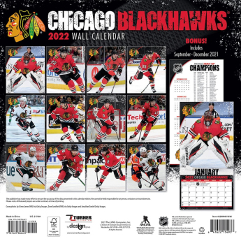 Chicago Blackhawks kalendar 2022 wall calendar