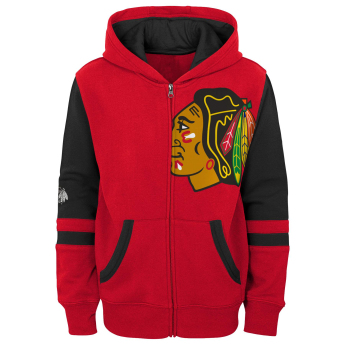 Chicago Blackhawks dječja majica s kapuljačom faceoff colorblocked fleece full-zip