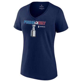 Colorado Avalanche ženska majica 2022 Stanley Cup Champions Celebration V-Neck blue