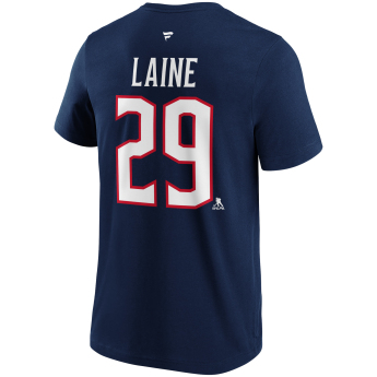 Columbus Blue Jackets muška majica Patrick Laine #29 Name & Number Graphic navy