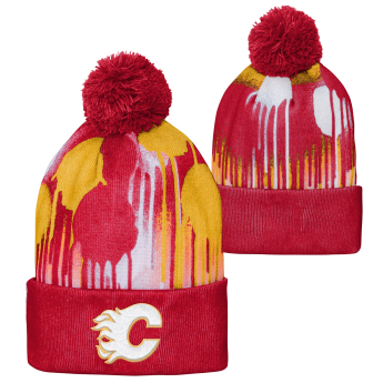 Calgary Flames dječja zimska kapa Paint Splatter Cuffed