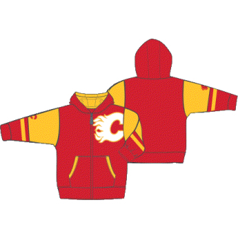 Calgary Flames dječja majica s kapuljačom Faceoff Colorblocked Fleece Full-Zip