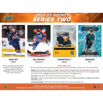 NHL boxovi NHL hokejske karte 2022-23 Upper Deck Series 2 Blaster Box