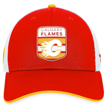 Calgary Flames kapa za bejzbol Draft 2023 Podium Trucker Adjustable Authentic Pro