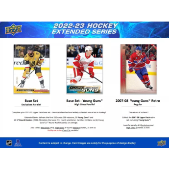 NHL boxovi NHL hokejske karte 2022-23 Upper Deck Extended Series Hobby Box