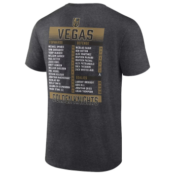 Vegas Golden Knights muška majica 2023 Stanley Cup Champions Roster Heather Charcoal