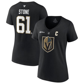 Vegas Golden Knights ženska majica Mark Stone 2023 Stanley Cup Champions Authentic Stack Player Name & Number V-Neck