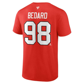 Chicago Blackhawks muška majica Connor Bedard #98 Draft 2023 Stack Logo Name & Number Red