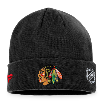 Chicago Blackhawks zimske kape Authentic Pro Game & Train Cuffed Knit Black