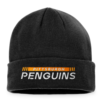 Pittsburgh Penguins zimske kape Authentic Pro Game & Train Cuffed Knit Black