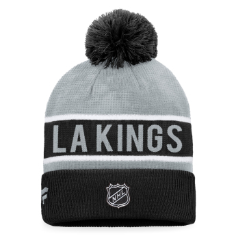 Los Angeles Kings zimske kape Authentic Pro Game & Train Cuffed Pom Knit Black-Stone Gray