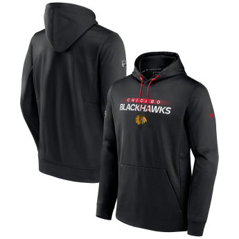 Chicago Blackhawks muška majica s kapuljačom RINK Performance Black-Athletic Red