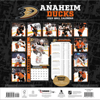 Anaheim Ducks kalendar 2024 Wall Calendar