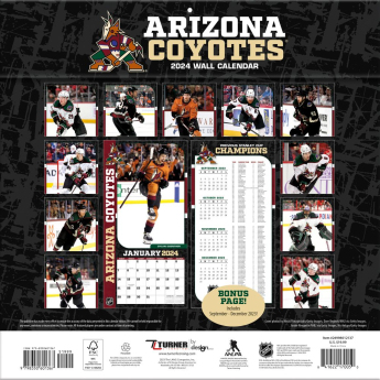Arizona Coyotes kalendar 2024 Wall Calendar