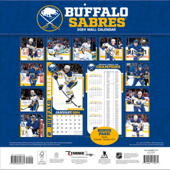 Buffalo Sabres kalendar 2024 Wall Calendar