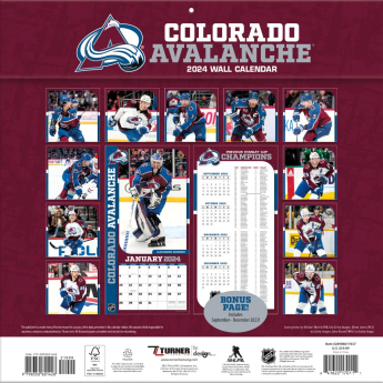 Colorado Avalanche kalendar 2024 Wall Calendar