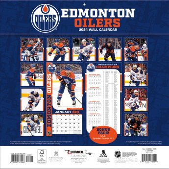 Edmonton Oilers kalendar 2024 Wall Calendar